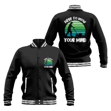 Discover Lawn Care Worker Mow Your Mind Lawn Mowing Worker Retro Zip Baseball Jackets