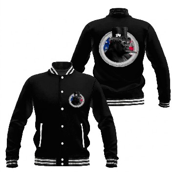 Discover Alpha Silverback GORILLA Steampunk Pokers face Art Design Zip Baseball Jackets