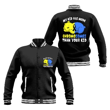 Discover Blue Yellow Ribbon Animal Cute Bear Down Syndromes Awareness Baseball Tees Baseball Jackets
