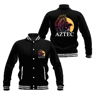 Discover Aztec Warrior King Mexican Native Art Maya Mayans 6 Zip Baseball Jackets