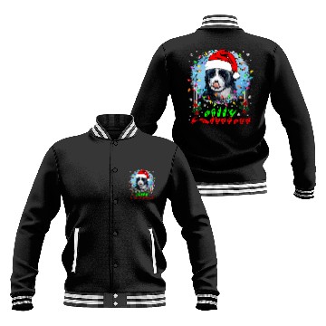 Discover Merry Christmas Hands Sign Language Santa Bernedoodle Lover129 Baseball Jackets
