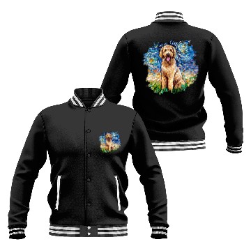 Discover Goldendoodle Starry Night Cute Doodle Dog Art by Aja Baseball Jackets