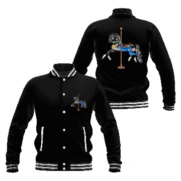 Discover Black Stallion Carousel Horse Baseball Jackets