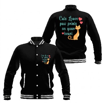 Discover Cats Leave Paw Prints Baseball Jackets