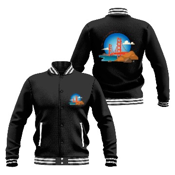 Discover Golden Gate Bridge illustration with the inscription Baseball Jackets