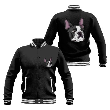 Discover I love my BOSTON TERRIER DOG Nice portrait Baseball Jackets