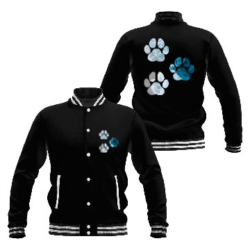 Discover Dog Paw Prints Ocean Beach Waves Baseball Tees Baseball Jackets