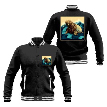 Discover Surrealism Japanese Painting Walrus Baseball Jackets