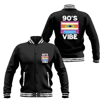 Discover 90s Vibe 1990s Music Nineties Cassette Tape Baseball Jackets