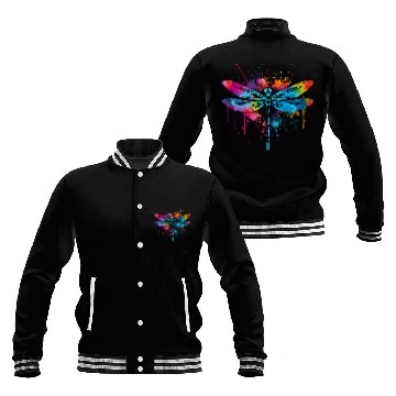 Discover Artistic Colorful Pop Art painted Dragonfly Baseball Jackets