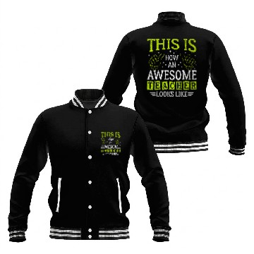 Discover Funny Quote Thumbs Up Awesome Teacher Assistant Baseball Jackets
