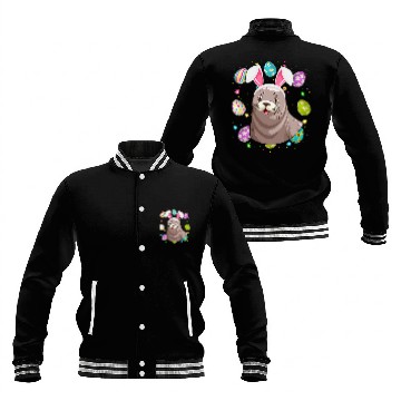 Discover Seals Gift Funny Easter Egg Lover Bunny Ear Seals Face Easter Sunday Baseball Jackets