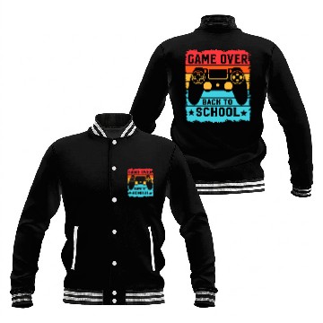 Discover game over back to school for boys Teacher Student Controller 1 Baseball Tees Baseball Jackets
