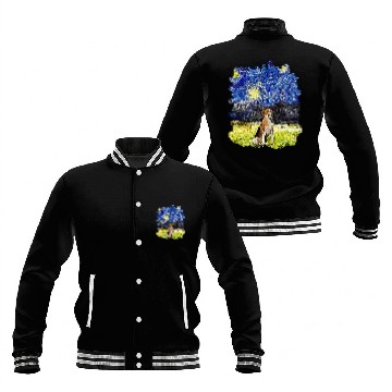 Discover Starry Night Impressionist Dog Art English Foxhound Baseball Jackets