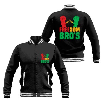 Discover Freedom Bros African American Black History Juneteenth Zip Baseball Jackets