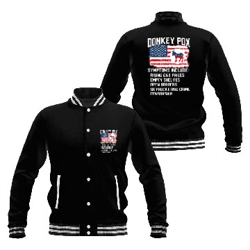 Discover Donkey Pox Conservative Republican antis Biden Donkey Pox Baseball Jackets