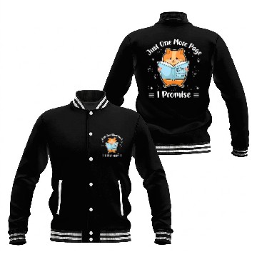 Discover Reading Book One More Page I Promise Funny Book Reader Hamster Lover Reader Baseball Tees Baseball Jackets