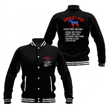 Discover Donkey Pox Conservative Republican antis Biden Donkeypox Baseball Jackets