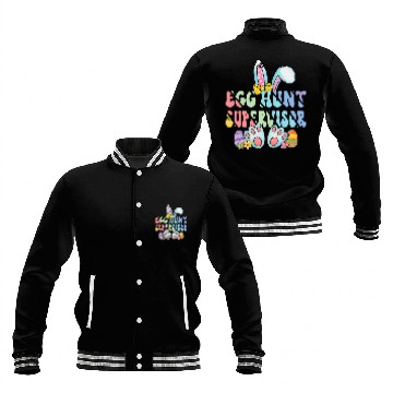Discover Egg Hunt Supervisor Egg Hunter Matching Easter Rabbit Ears Baseball Tees Baseball Jackets