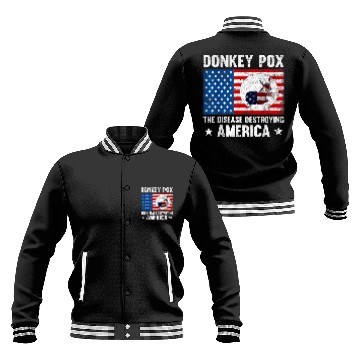 Discover Donkey Pox The Disease Destroying America Funny antis Biden 29 Baseball Tees Baseball Jackets