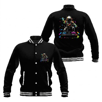 Discover Astronaut EDM Dance Festival Space Planets Solar System 8 Baseball Jackets