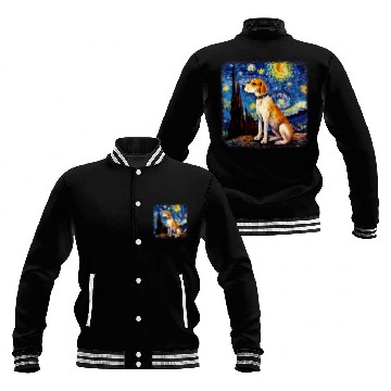 Discover Dog in starry night van gogh Beagle Baseball Tees Baseball Jackets