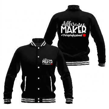 Discover Difference Maker Paraprofessional Funny Teacher Aide 2 Baseball Tees Baseball Jackets