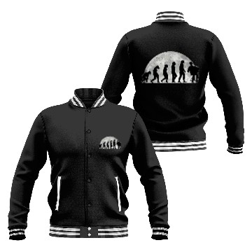 Discover Funny Accordion Evolution Moon Musician Accordionist Baseball Jackets