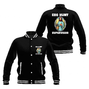 Discover Easter Egg Hunt Supervisor Jesus Baseball Jackets