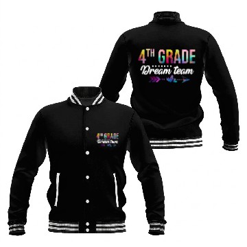Discover Fourth Grade Dream Team First Day 4th Grade Teacher Student Baseball Jackets
