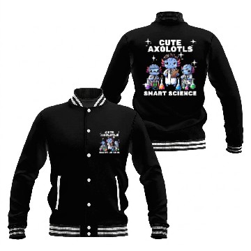 Discover Chibi Axolotls Science Lab stem kids chemistry education 1 Baseball Jackets