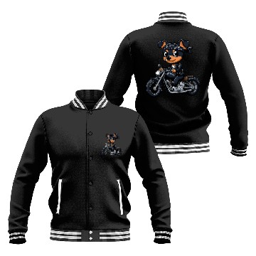 Discover Miniature Pinscher Pet Biker Funny Dog Motorcycle 1 Baseball Tees Baseball Jackets