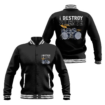 Discover Funny Drummer Set Musician Drummer Percussion Drum Player Funny Drums Baseball Jackets