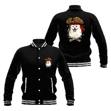 Discover Eskimo Pet Dog Pirate Jolly Roger Flag Crossbones Baseball Tees Baseball Jackets