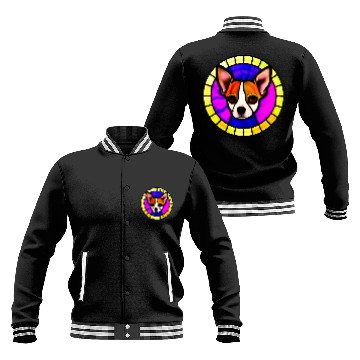 Discover Chihuahua Pet Stained Glass Pop Art 6 Baseball Jackets