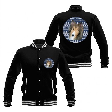 Discover Beautiful Sable Shetland Sheepdog With Argyle Background Baseball Jackets