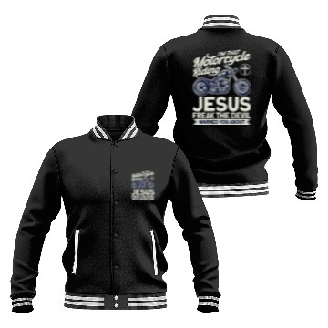 Discover Christian Motorcycle Biker Motorcycle Riding Jesus Freak Zip Baseball Jackets