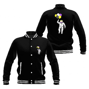 Discover Non Binary Astronaut Balloon Non Binary Flag Nonbinary Pride Baseball Jackets