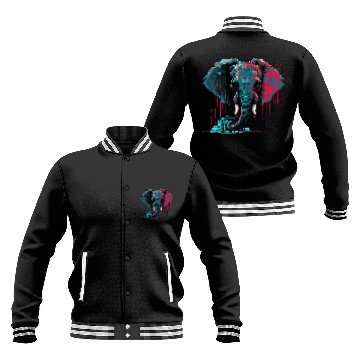 Discover Elephant Mammal art abstract animal print motif Baseball Tees Baseball Jackets
