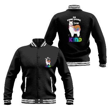 Discover Llama Pet No Prob Llama  Be Kind Bullying Graphic Plus Size Baseball Jackets