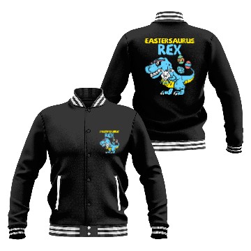 Discover Dinosaur Pet Kids Eastersaurus rexs Trex Easter Bunny Dino Boys Kids Toddler Baseball Jackets