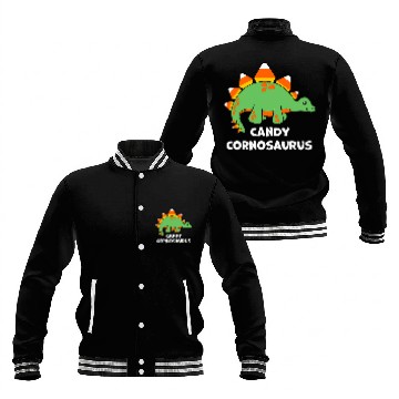 Discover Dinosaur Pet Cute Candy Corn Dinosaur Halloween Stegosaurus Cornosaurus Baseball Jackets