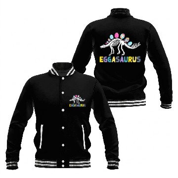 Discover Dinosaur Pet Eggasaurus Stegosaurus Easter Egg Dinosaur Funny Easter1 Baseball Jackets