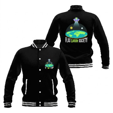 Discover Aliens UFO Funny Flat Earth Society 2Alien Baseball Jackets