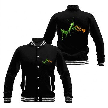 Discover Praying Mantis Violin Bug Catcher Musical Instrument Zip Baseball Jackets