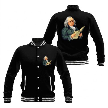 Discover Book Fun Benjamin Franklin Reading A Book Baseball Tees Baseball Jackets