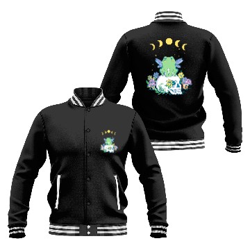Discover Frog Pet Cute Fairycore Aesthetic Dark Academia Moon Cottagecore Baseball Tees Baseball Jackets