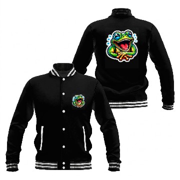 Discover Frog Pet Cute Happy Frog Laughing Smiling Animal Toad Lover Baseball Tees Baseball Jackets