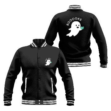 Discover Book Fun Cute ghosts Book Reading Teacher Student Halloween Costume Baseball Jackets