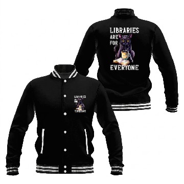 Discover Book Fun Libraries Are For Everyone Cat Book Reader Librarian Baseball Jackets